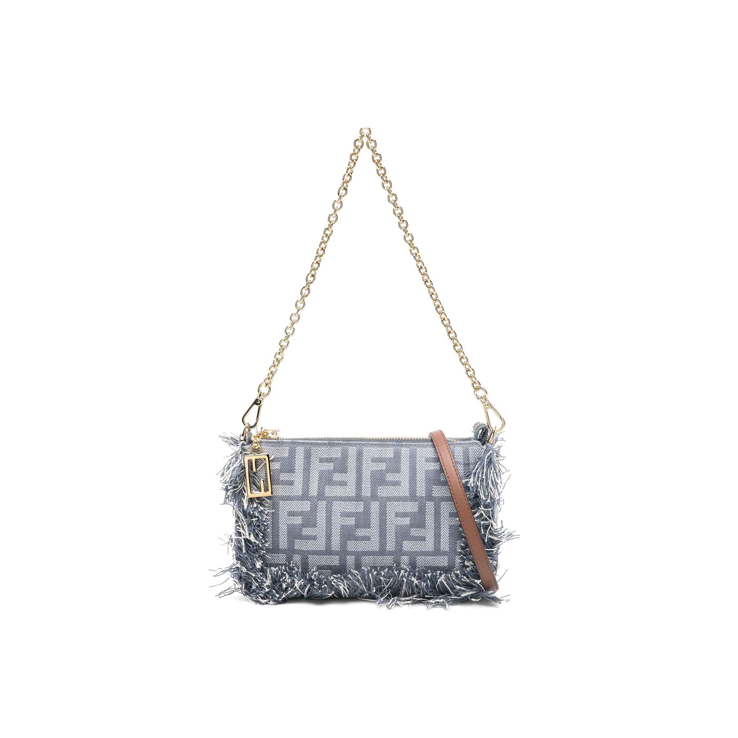 FENDI BAGUETTE POUCH FABRIC FF  (20*10*5cm)